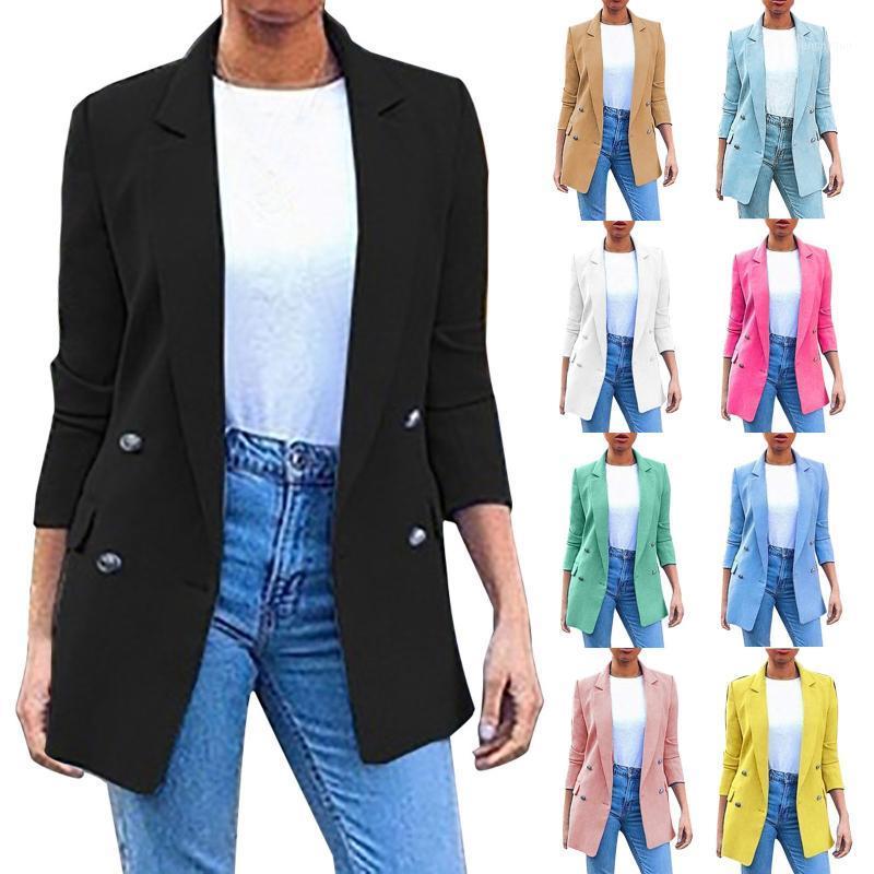 

Women's Wool & Blends 2021 Women Summer Loose Suit Jacket Solid Colour Fashion Lapel Slim Fit Slit Pocket Cardigan Coat Formal Blazer, Khaki