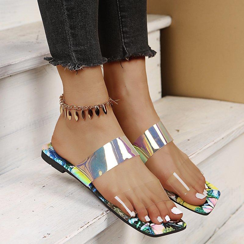 

Slippers Pantoufle Femme 2021 Summer Fashion Sequin Design Rubber Non-slip Flat Bottom Female Flip Flop Plus Size 43 Claquette Luxe, Blue