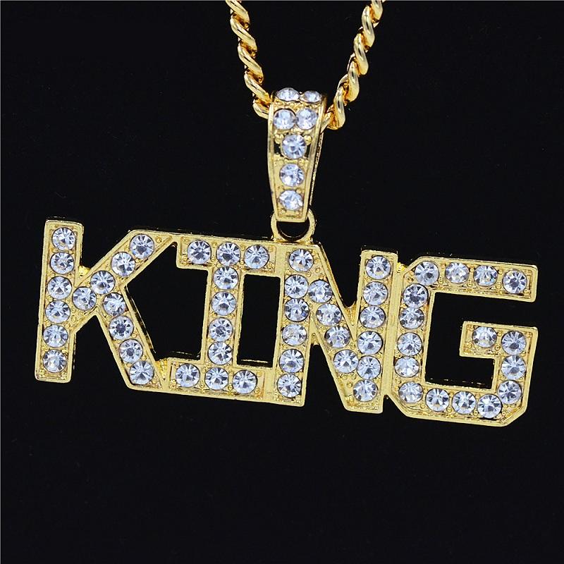 

Pendant Necklaces Hip-hop Punk Crystal Letter Necklace Jewelry Wholesale