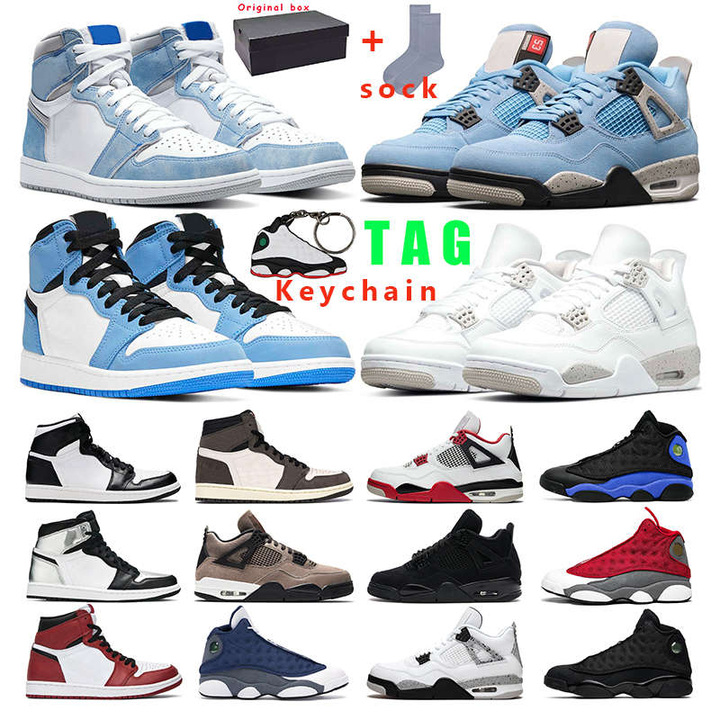 

jumpman mens basketball shoes 1s women University Blue Hyper Royal 13s Flint Black Cat 4s White Oreo Fire Red outdoor sport sneaker trainer, 49