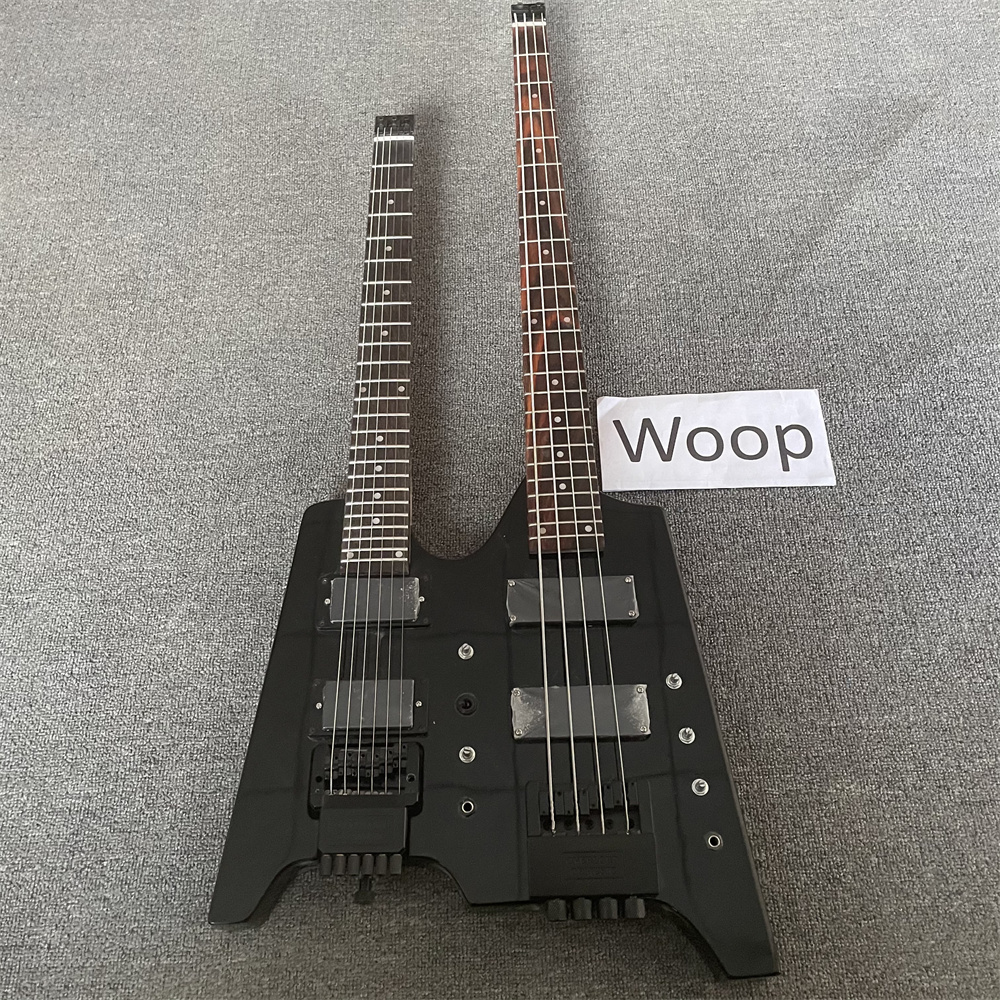 

Double neck Black body Electric Guitar with Black Hardware,Rosewood Fretboard,offer customized