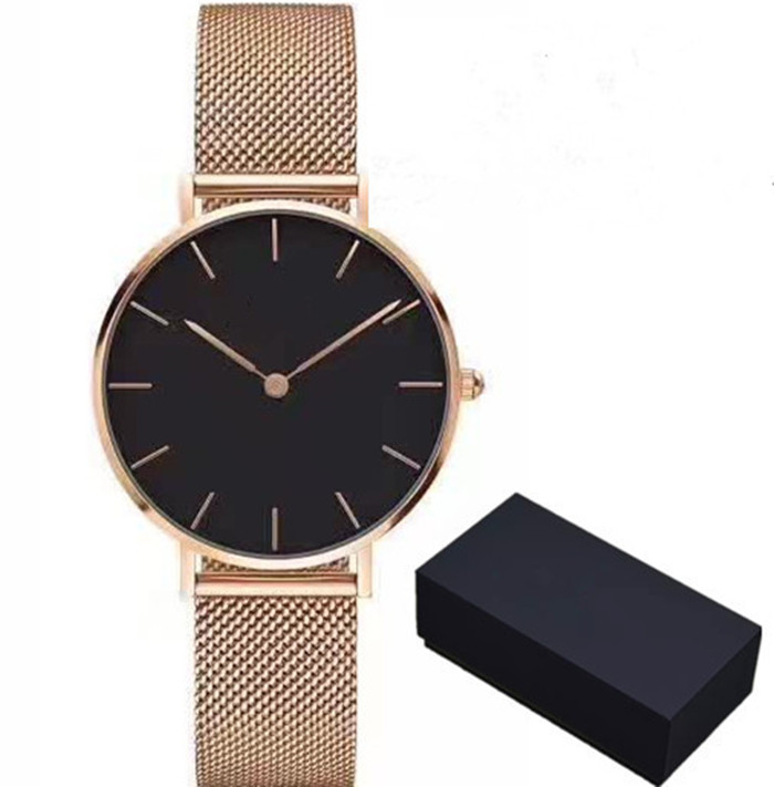 

Fashion leisure luxury ladies watch 32MM all stainless steel quartz gold watch d&w dress waterproof women womens watches lady Wristwatches D, Slivery;brown