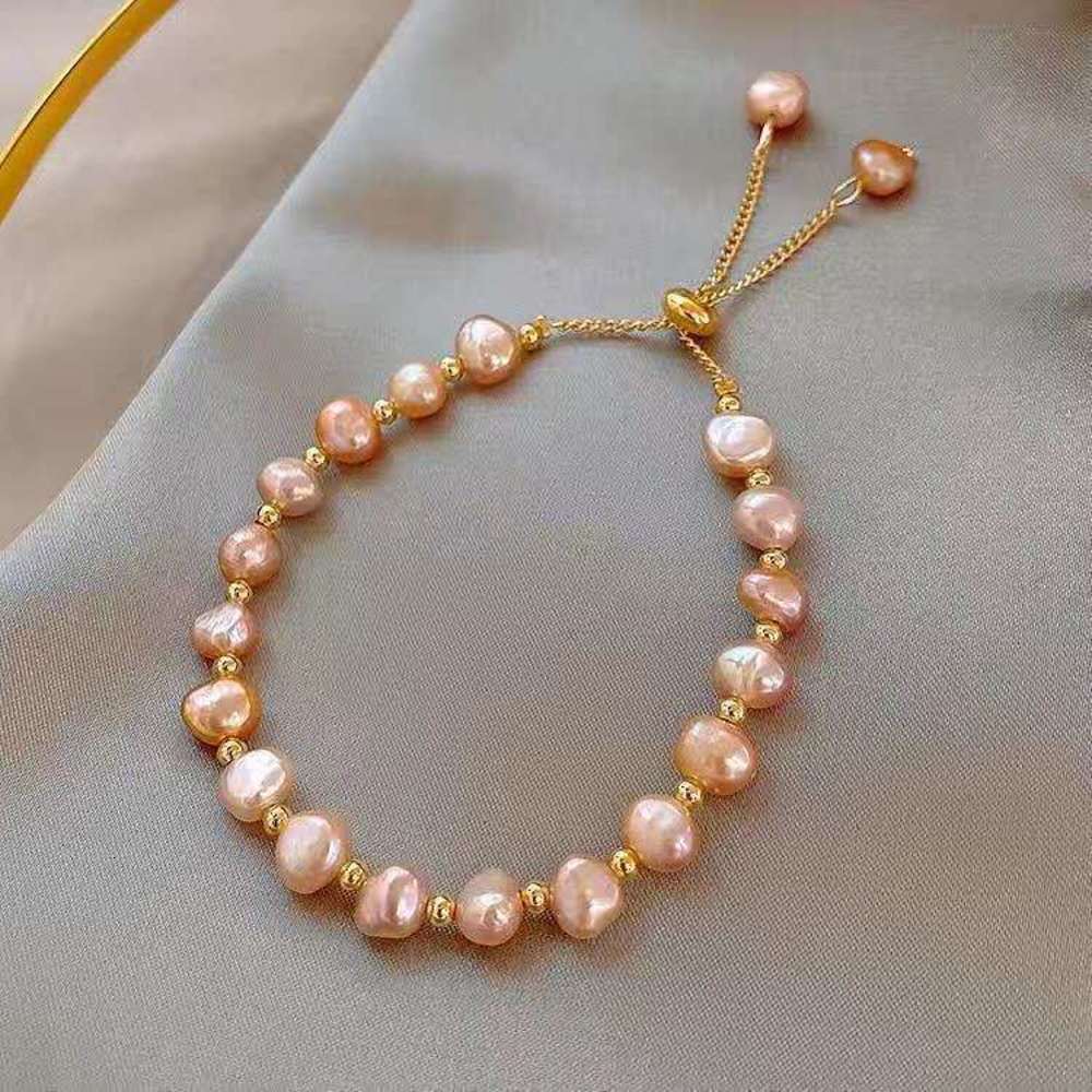 

High-quality luxury goods Baroque freshwater natural pearl bracelet student's best friend No original box, Black