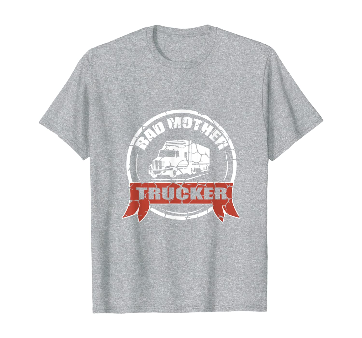 

bad mother trucker funny pun t-shirt truck driver, White;black