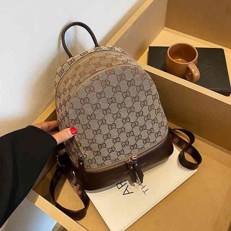 

80% Off Backpack new fashion printed backpack women's canvas bag messenger casual Handbags, Light gray