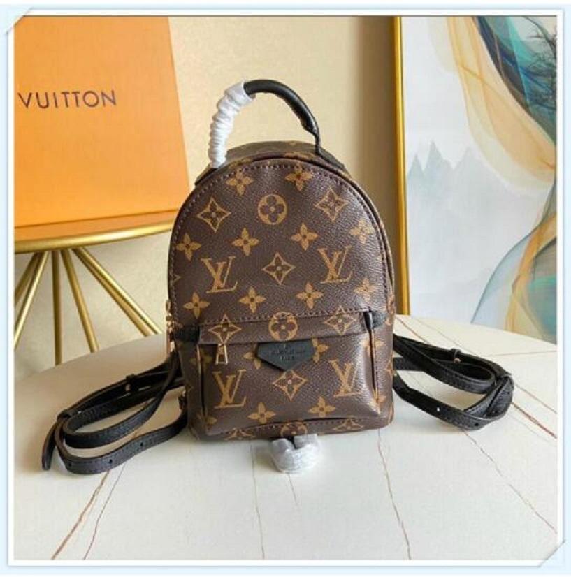 

Womens Palm Springs Backpack Mini School Bags Genuine Leather Children Backpacks Women Printing Leather Vitton Backpack LV LOUIS
