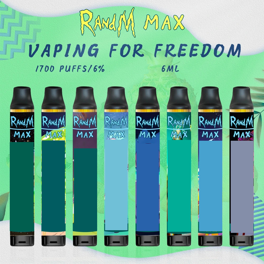 

Original Cartoon Design Randm MAX Disposable vape Cigarettes Device Kit Pre-filled 6ml Pods 1700 Puffs VS BANG XXL PUFF FLEX AIR BAR