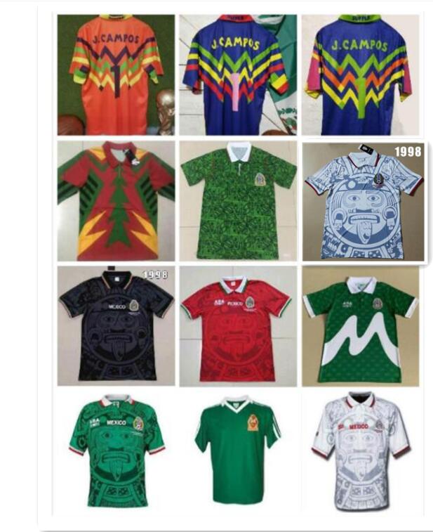 

Mexico Jorge Campos#1 1998 retro Soccer Jersey yellow Multicolor Verde Pink Multi-Color #1 Goalkeeper Zidane Henry Football Shirt