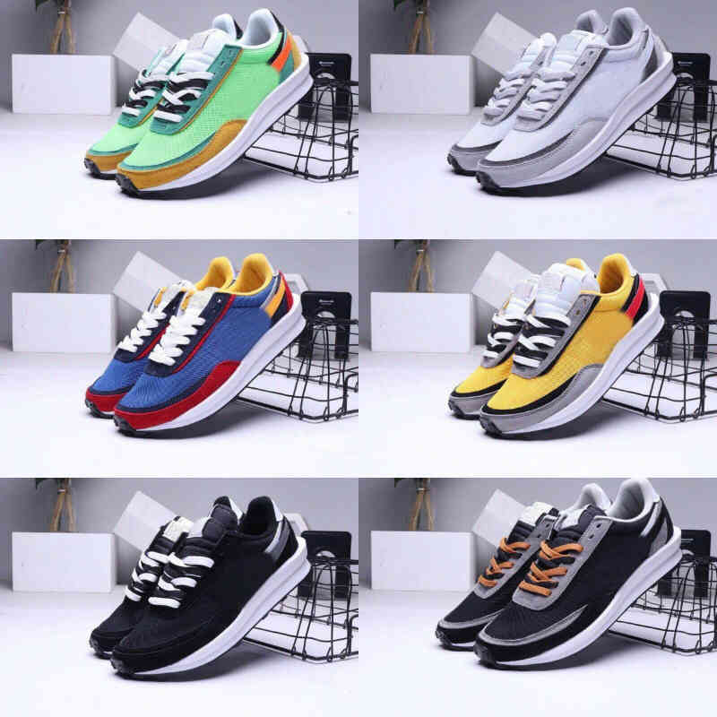 

2021 Nlke Running Shoes Dark Iris Sesame Blue Void Sacais X Waffle LDV VaporWaffle Pegasus Nylon Black Summit White Off Trainers Sneakers Size G19