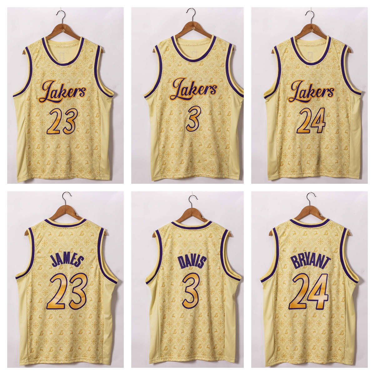 

2021Men Team Basketball jerseys 24Byrant 23James 3 Davis Retro Good Quality Size S-XXL, Black;red