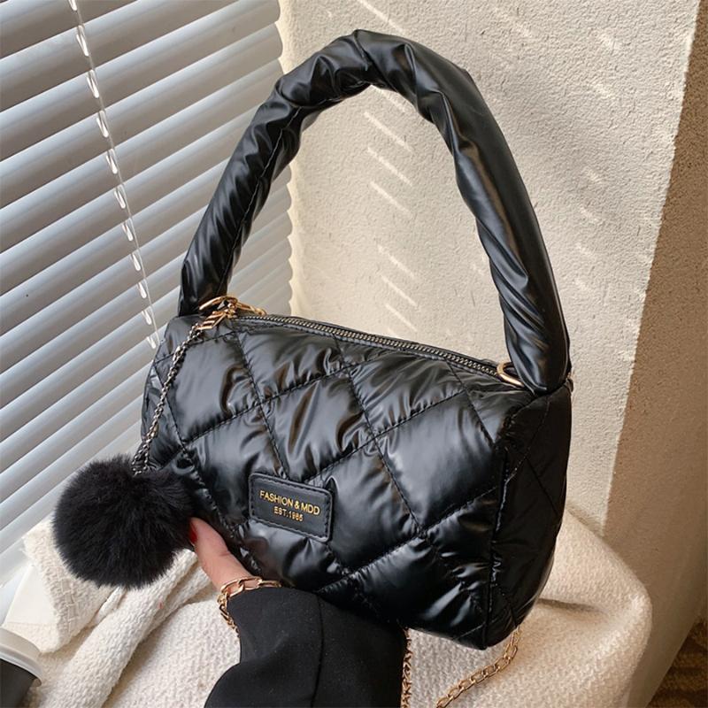 

Evening Bags 2022 Casual Quilted Women Messenger Shoulder Bag Designer Cotton Padded Chain Crossbody Fashion Small Women's Handbags Tote