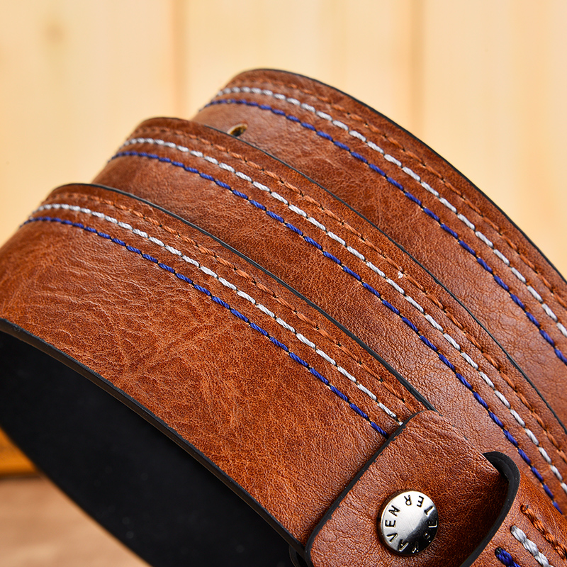 

New Fashion Men's Genuine Leather Belts Designer Leisure Belt for Man Pin Buckle Business Dress Male Dropshipping, Black