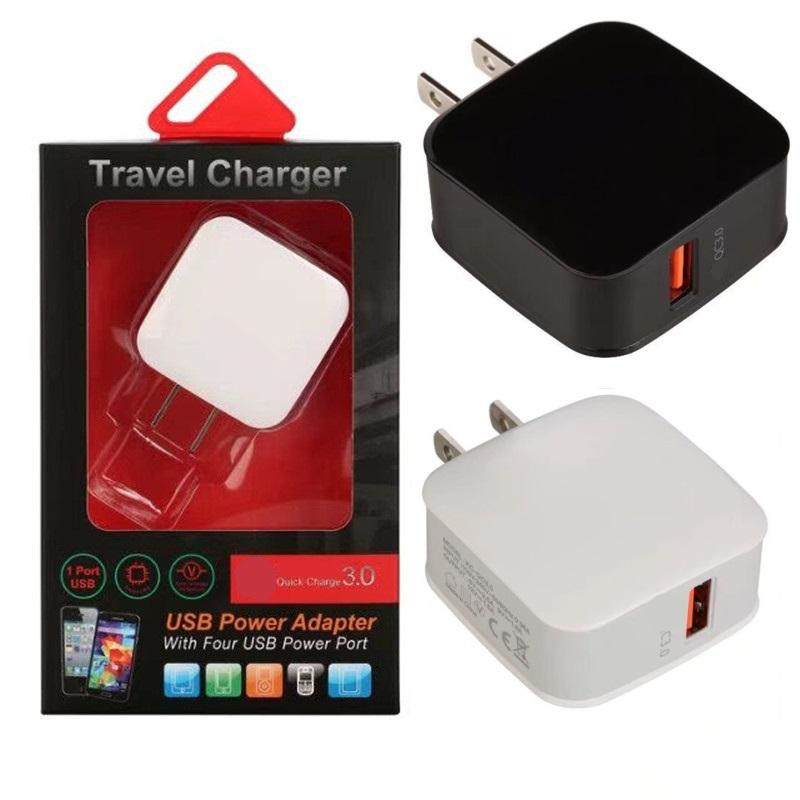 

QC3.0 Quick Eu US AC home Travel Wall charger Power Adapter For ipad 2 3 4 iphone 7 8 x samsung android phone pc