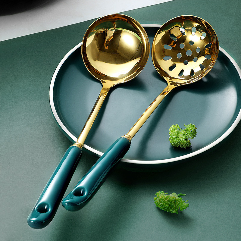 

stainless steel hot pot spoon Restaurant Hotel stall soup leaky spoons kitchen household wall thickened