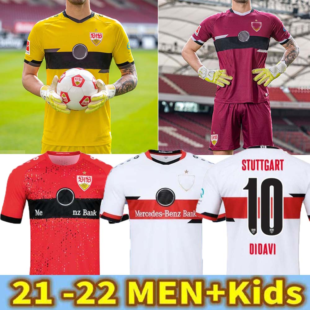 

21 22 VFB Stuttgart Soccer Jerseys Kalajdzic Didavi Wamangituka Mario Gomez Men men + kids Kit 2021 2022 Football jersey, 21/22 home+patch