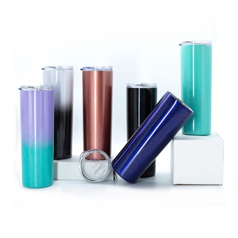 

New 20oz stainless steel double layer tumbler thermal sublimation straight body 15oz slimming straw cup, Custom