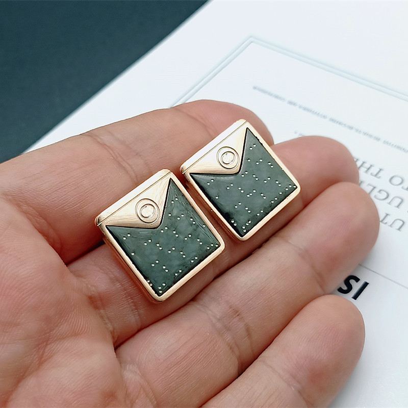 

Titanium steel rose gold black square Charm women earrings ladies designer double letter G shell fashion luxury anniversary social gift jewelry