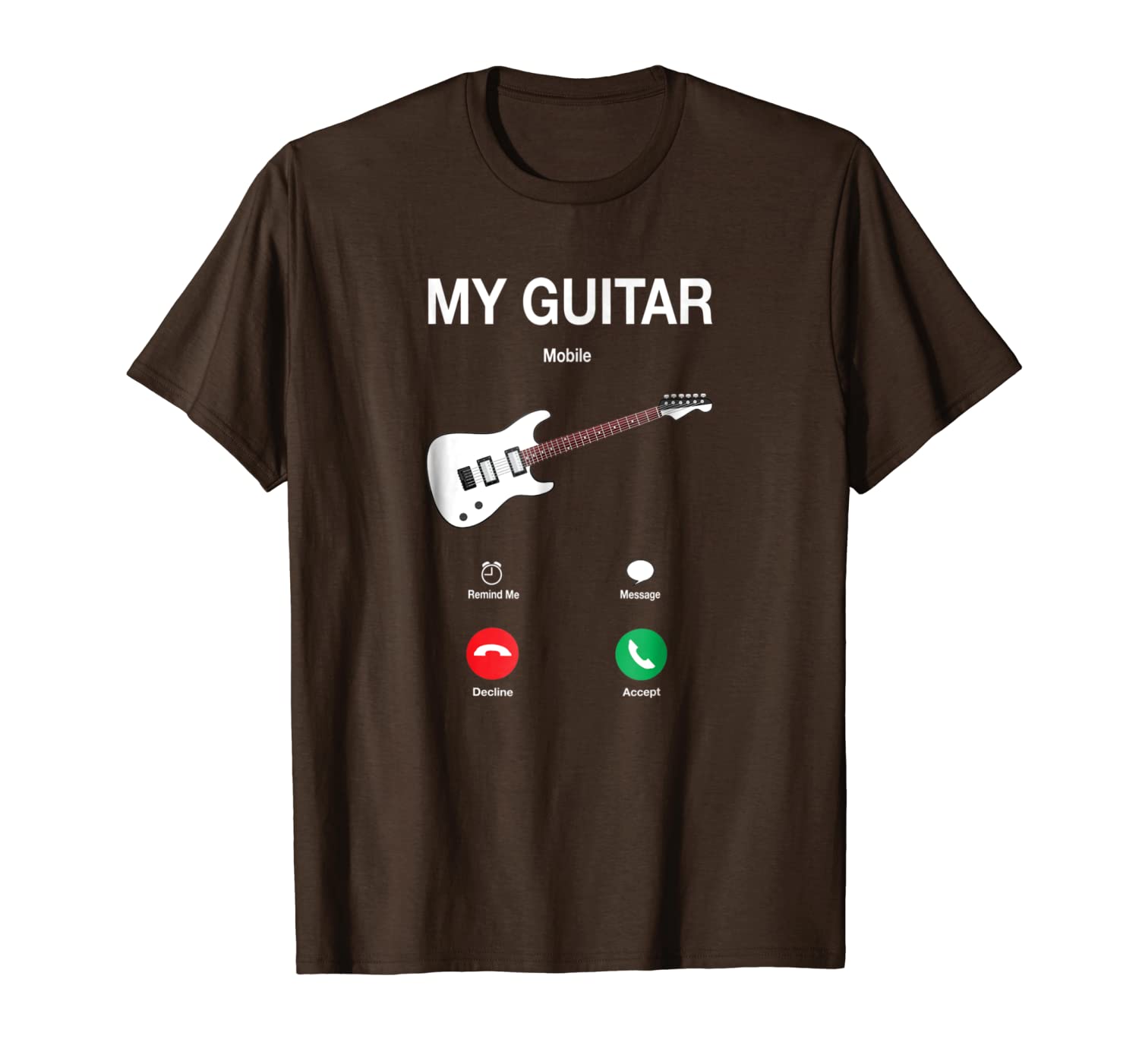 

my guitar is calling funny guitar player phone t-shirt, White;black