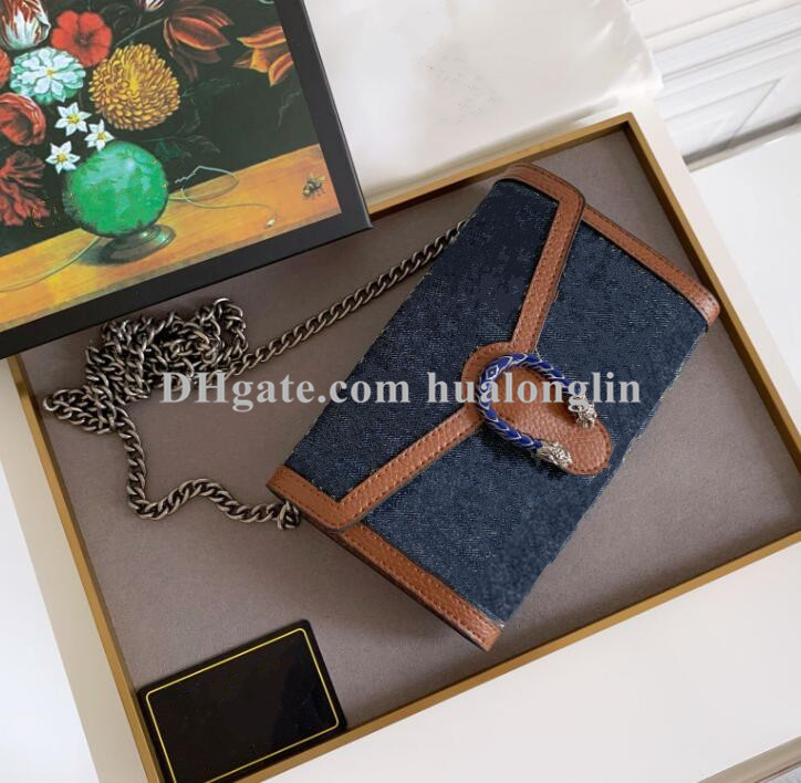 

Woman Messenger bag flap original box handbag genuine leather lady ladies clutch purse fashion chain women, With box