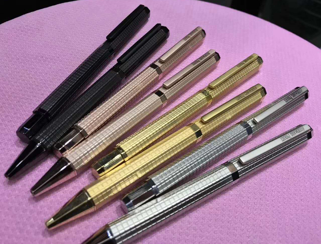 

High Quality Black Silver Gold rose Golds metal Ballpoint pen fine office stationery luxury Write refill pens for business Gift