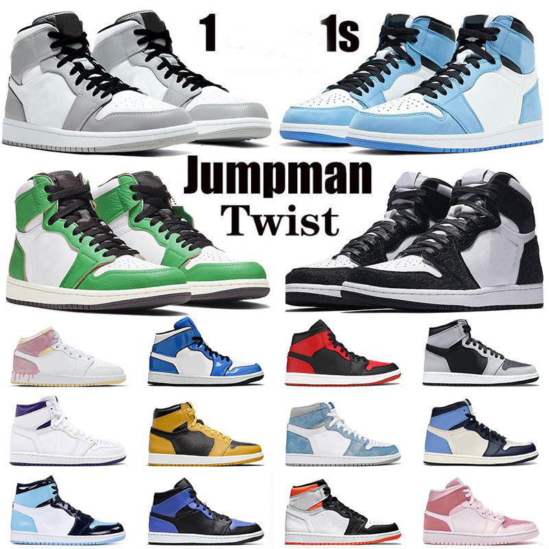 

Top Quality TWIST Basketball Shoes 1 1s University Blue Jumpman Light Smoke Grey Pollen Paint Drip Obsidian UNC Mens Womens Trainers Sneakers 36-46