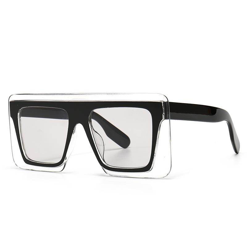 

Sunglasses 2021 Oversized Sun Glasses For Women Square Yellow Fashion Designer Rimless Woman Shades Eyewear UV400