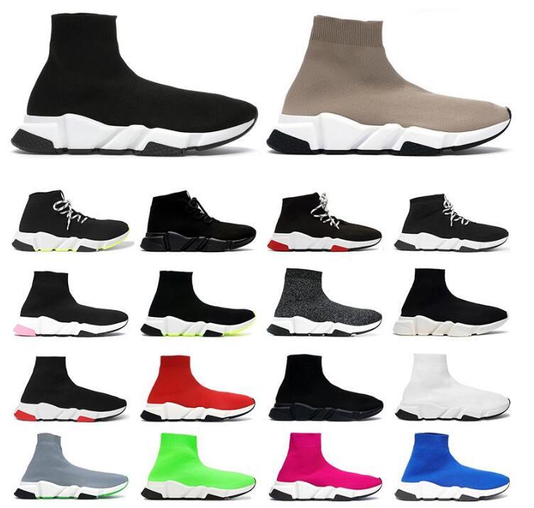

2022 Shoes Men Women High Quality Speed Trainer Sock Boots Triple Black Golden White Gym Fashion Paris Luxurys Designers Sneakers Flats Plat