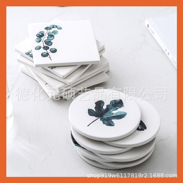 

ceramic water absorbent mat car glass coaster hand gift company pattern printing