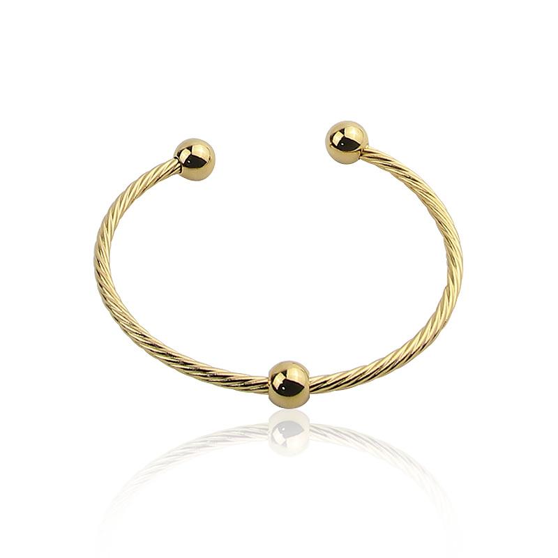 

Bangle Fashion Stainless Steel Jewelry Twisted String Ball For Woman Bracelet Party Gift Wholesale
