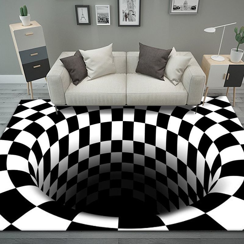 

Simple Carpet Living Room Coffee Table Blanket Study Bedroom Bedside Blanket Stylish Black And White Striped Carpet Mat 60-90CM