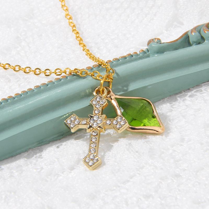 

Pendant Necklaces Simple Female Necklace Quartzs Crystal Rhinestone Cross Trendy Neck Chain Choker For Women Men Jewelry Gift