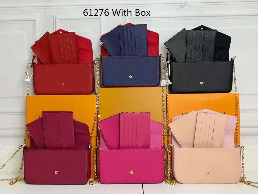 

Classic New 2021 handbag Bag Women embossing Leather Handbags Womens Shoulder crossbody VINTAGE Clutch Tote Messenger Shoulder Bag with box M61276