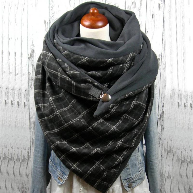 

Scarves Scarf Neck Warmer Print Women Winter Fashion Buckle Warp Warm Shawl Designer 2021 Soft