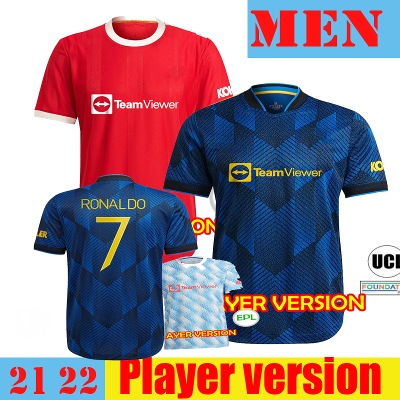 

Player Version 2021 2022 RONALDO SANCHO Man Soccer Jersey Utd Men' Top & Kids Champions United League Football Shirt Third Away UCL Long Sleeve FERNANDES POGBA 2XL 3XL, Player version home no patch