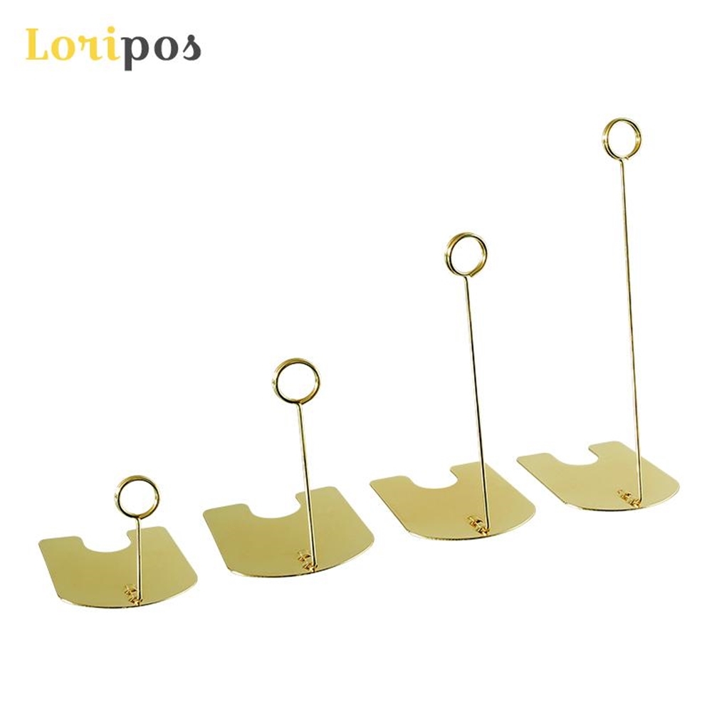 Metal Chrome Table Cardholder Tabletop Menu Stand Ring-clip Number Recipe Reserved Card Holder for Restaurant Weddings-image-754763117