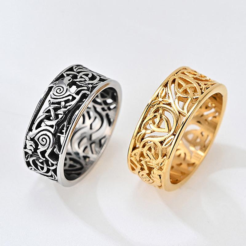 

Viking Celtic Knot Stainless Steel Womens Couple Rings Charm For Engagement Wedding Girlfriend Jewelry Creativity Gift Wholesale
