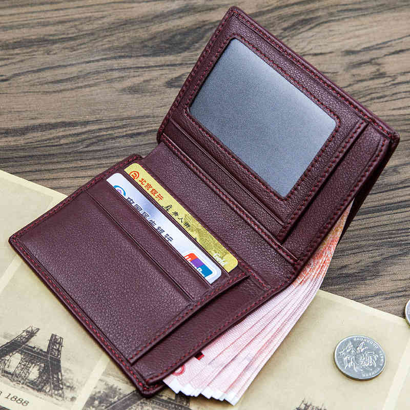 

Korean Leather Luxurys New Bags2019 South Men's Head Leather Multi Function Driver's License Wallet Short Wallet