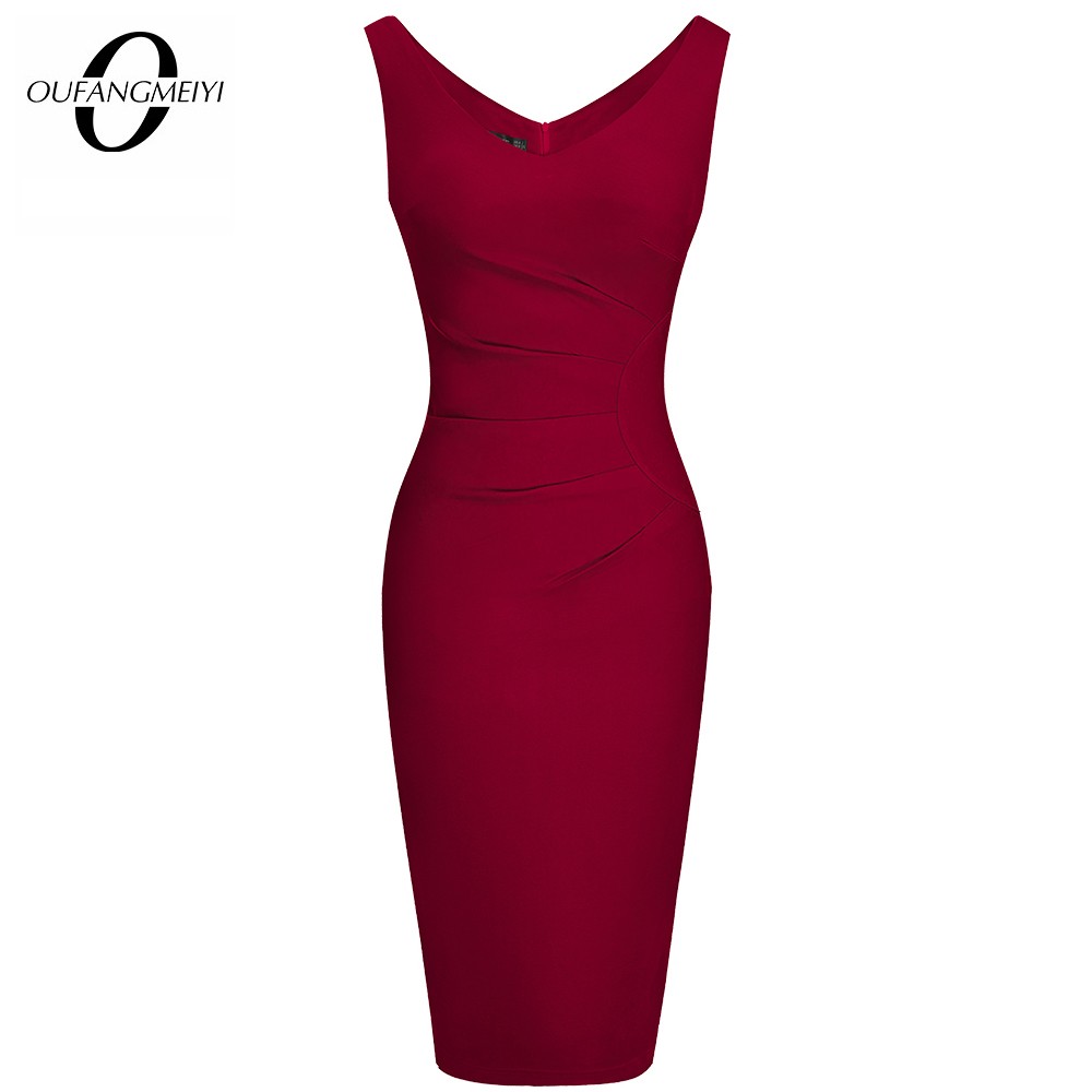 

Women Elegant V Neck Designed Sexy Charming Morden Brief Solid Color Slim Party Dress EB605, Black