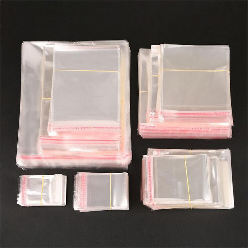 

200pcs/set Storage Bags Clear Self Adhesive Seal Plastic Packaging Bag Resealable Cellophane Earrings OPP Poly Gift Pacakge