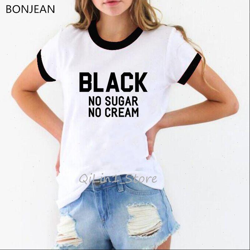 

black women t shirt no sugar cream print femme melanin poppin love afro home queen gilr graphic tees, White