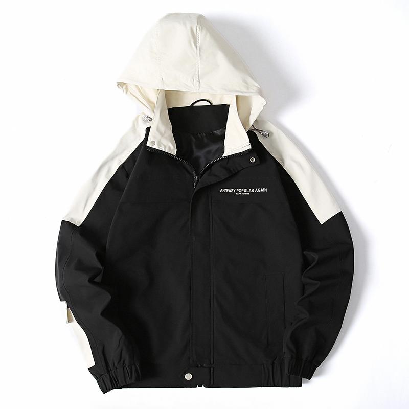 

Men's Jackets 2021 Spring Casual Jacket Male Fashion Hooded Streetwear Comfortable Slim Fit Clothing Many Pockets Plus Size, White