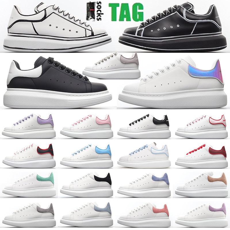 

2022 Fashion New leather low tube Men Casual Shoes Designer Women Leather Lace Up Platform Oversized Sneakers White Black mens womens zapatillas Luxury shoe 36-45