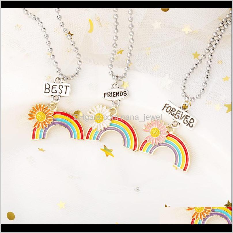 

& Pendants Jewelryfashion Daisy Rainbow Necklace Enamel Cartoon Kids Good Friends Forever Pendant Necklaces Jewelry Gift Drop Delivery 2021