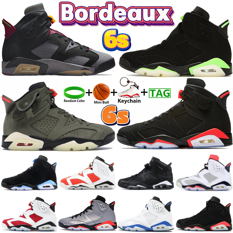 

New Bordeaux 6 High Basketball shoes 6s Electric Green Midnight Navy DMP UNC carmine Cactus british khaki reflect silver Men trainers alternate Hare sport sneakers, No.21- bubble wrap packaging