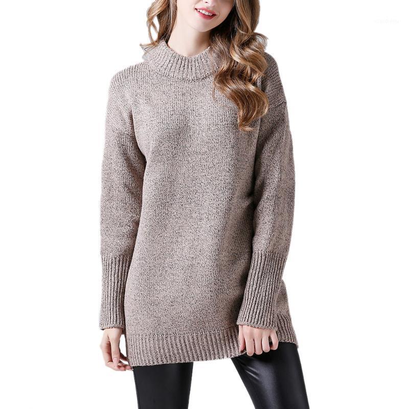 

Women's Sweaters Solid Color Womens Cable Knitted Sweater Long Sleeve Round Neck Jumper Pullover Top Femme Fashion Casual Loose Midi Knitwea, White;black