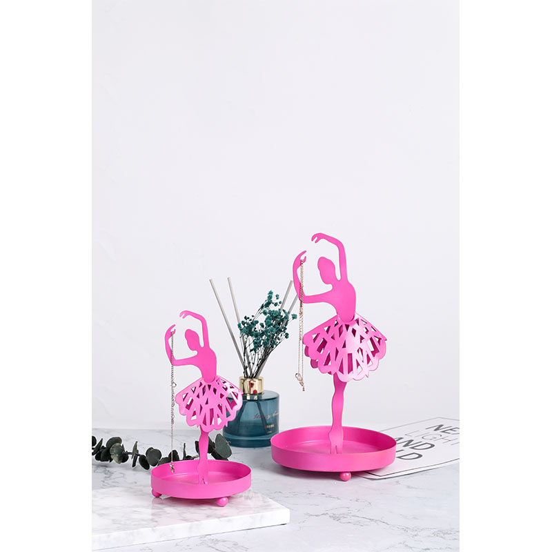 

Arts and crafts metal iron dancer rose red jewelry rack