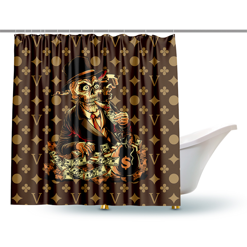 

Stylish Cartoon Skeleton Printed Shower Curtains Waterproof Designer Curtain For Bathroom Accessories