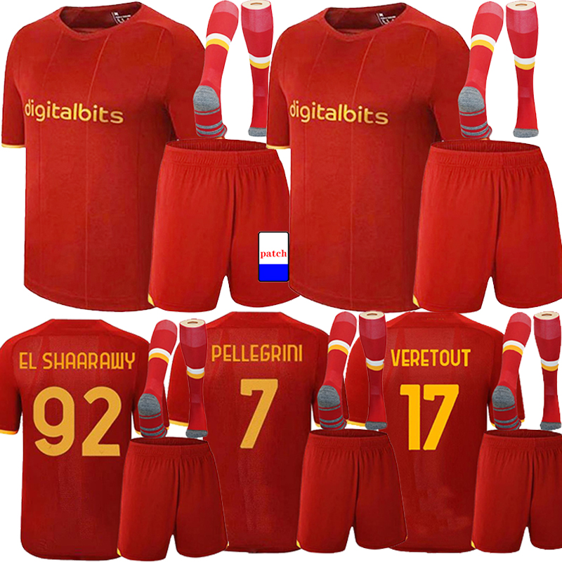

Soccer jersey ZANIOLO ROMA DZEKO PASTORE rome TOTTI KLUIVERT KOLAROV AS 21 22 football shirt 2021 2022 Men + Kids kit socks uniforms maillot 999, Black;yellow