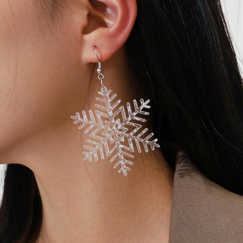

Dangle & Chandelier 2021 Elegant Transparent Acrylic Snowflake Drop Earrings Womens Christmas Jewelry Gifts Resin Statement Anillos Mujer