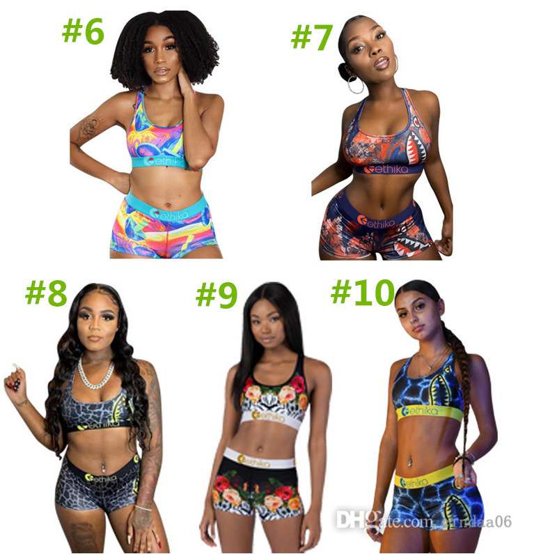 

Ethika Bikini Women Tracksuits Designer Swimwear Sports Bra + Shorts Trunks 2 Piece Brand Quick Dry Beachwear Bikini Set 10 Colors, Mix or give list